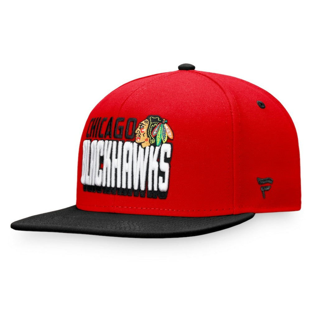 Chicago Blackhawks Fanatics Heritage Retro Two-Tone Snapback Hat - Red/Black - NHL