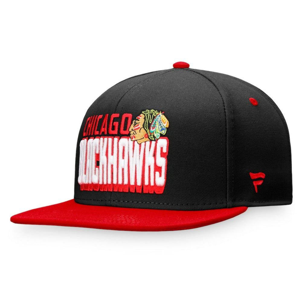 Chicago Blackhawks Fanatics Heritage Retro Two-Tone Snapback Hat - Black/Red - NHL