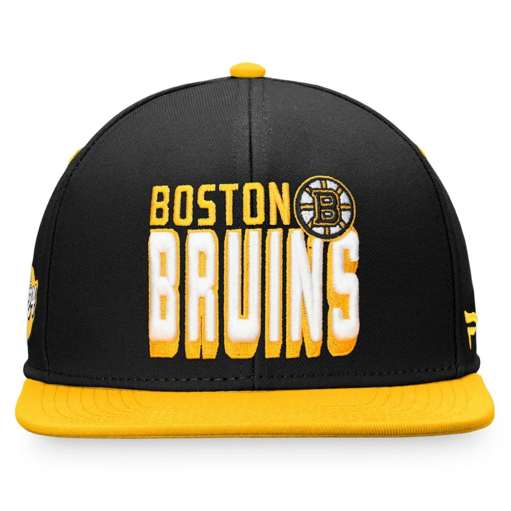 Boston Bruins Fanatics Heritage Retro Two-Tone Snapback Hat - Black/Gold - NHL