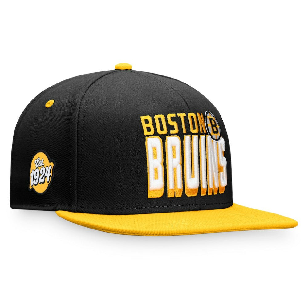 Boston Bruins Fanatics Heritage Retro Two-Tone Snapback Hat - Black/Gold - NHL