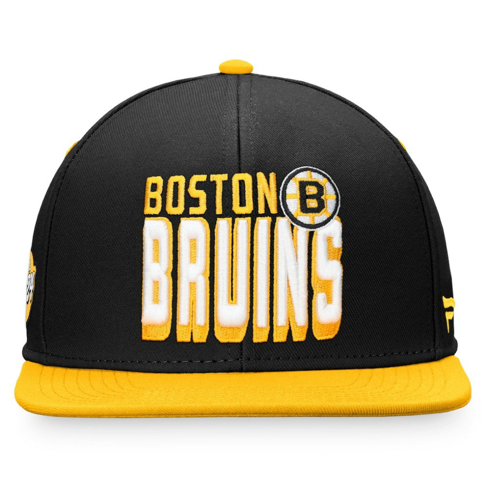 Boston Bruins Fanatics Heritage Retro Two-Tone Snapback Hat - Black/Gold - NHL