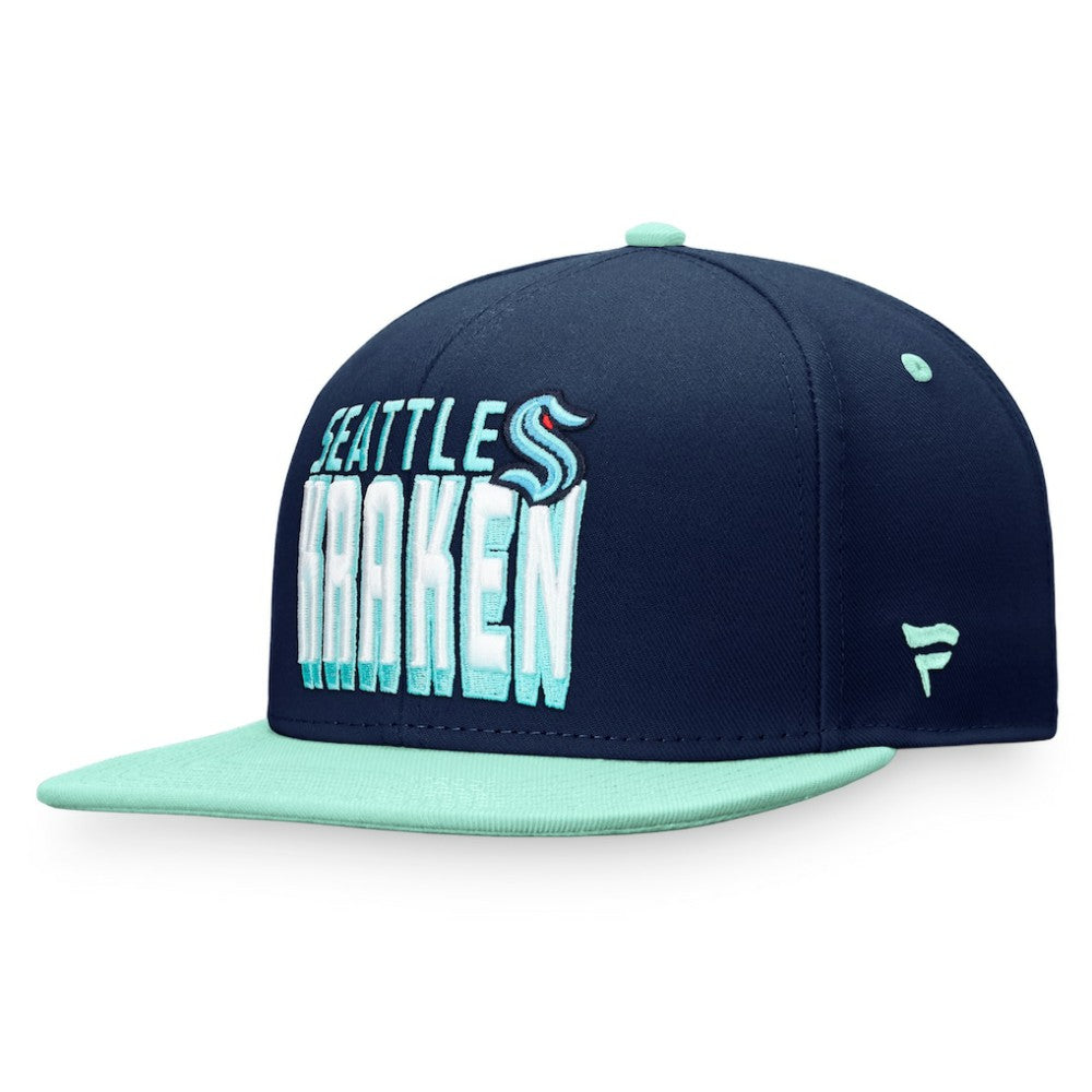 Seattle Kraken Fanatics Heritage Retro Two-Tone Snapback Hat - Navy/Blue - NHL