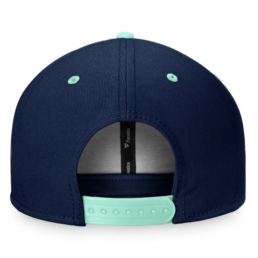 Seattle Kraken Fanatics Heritage Retro Two-Tone Snapback Hat - Navy/Blue - NHL
