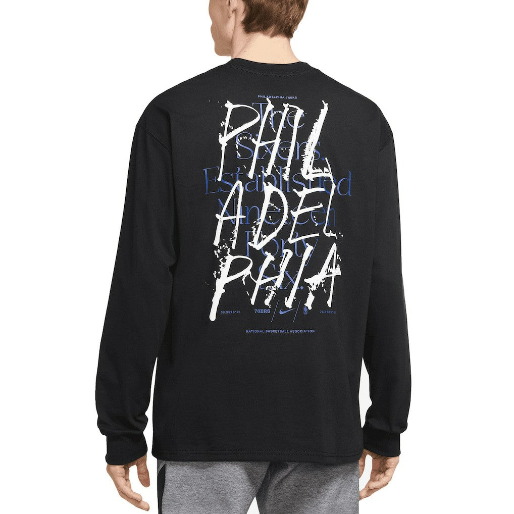 Philadelphia 76ers Courtside Established City Max90 Long Sleeve T-Shirt Black - NBA
