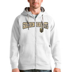 Vegas Golden Knights Antigua Wordmark Victory Full-Zip Hoodie - White - NHL
