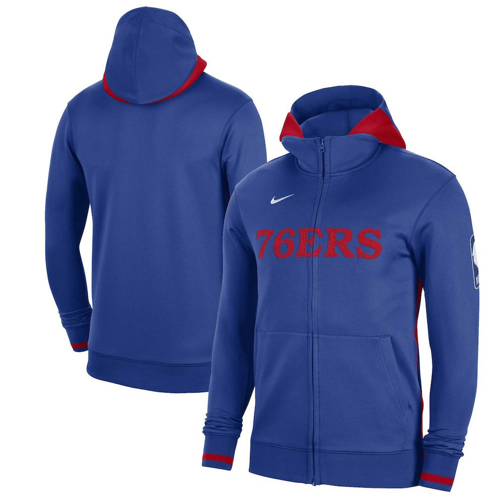 Philadelphia 76ers Authentic Showtime Performance Full-Zip Hoodie Royal - NBA
