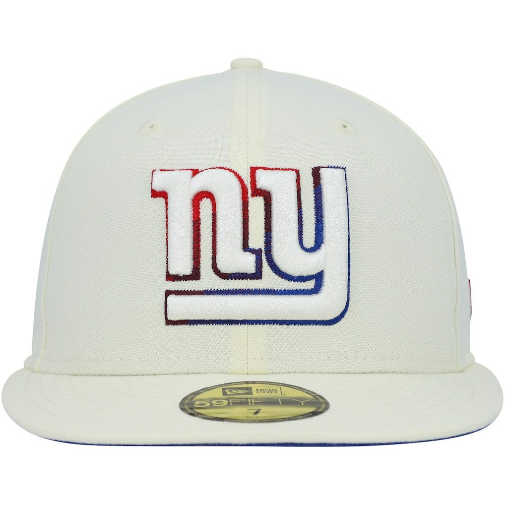 New York Giants New Era Chrome Color Dim 59FIFTY Fitted Hat Cream | NFL