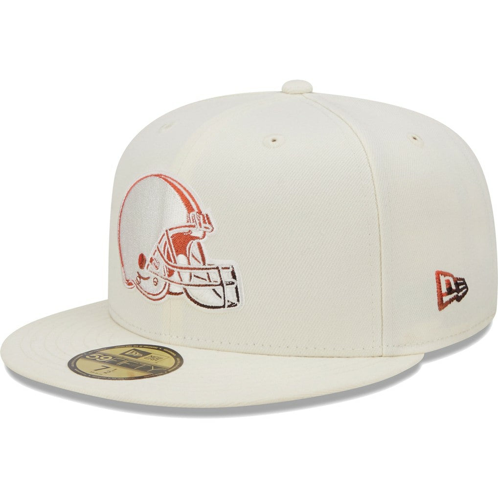 Cleveland Browns New Era Chrome Color Dim 59FIFTY Fitted Hat Cream | NFL