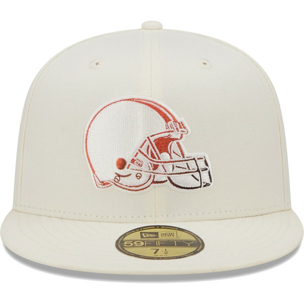 Cleveland Browns New Era Chrome Color Dim 59FIFTY Fitted Hat Cream | NFL