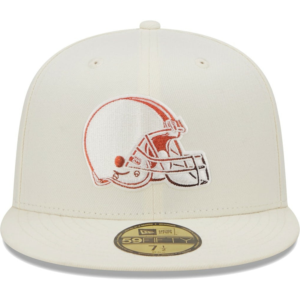 Cleveland Browns New Era Chrome Color Dim 59FIFTY Fitted Hat Cream | NFL