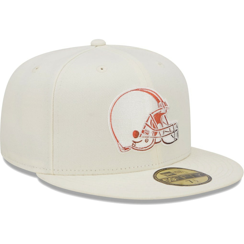 Cleveland Browns New Era Chrome Color Dim 59FIFTY Fitted Hat Cream | NFL