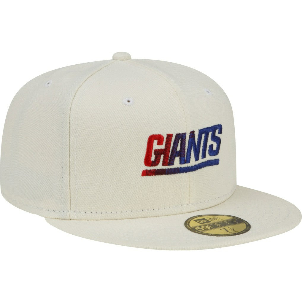 New York Giants New Era Chrome Color Dim 59FIFTY Fitted Hat Cream | NFL