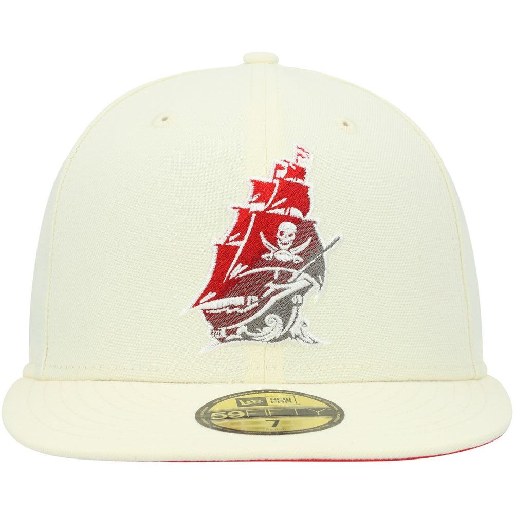 Tampa Bay Buccaneers New Era Chrome Color Dim 59FIFTY Fitted Hat Cream | NFL