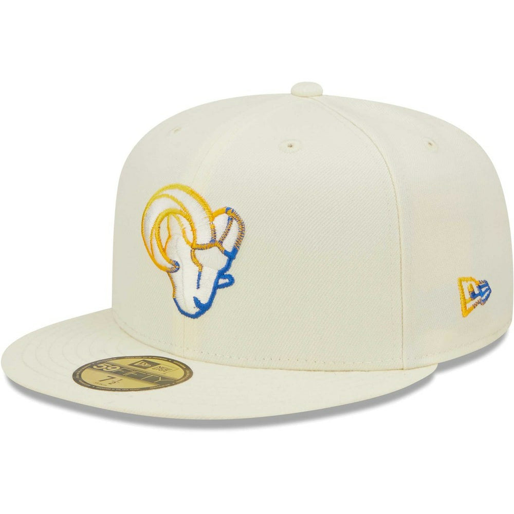 Los Angeles Rams New Era Chrome Color Dim 59FIFTY Fitted Hat Cream | NFL