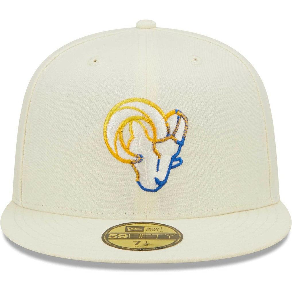 Los Angeles Rams New Era Chrome Color Dim 59FIFTY Fitted Hat Cream | NFL