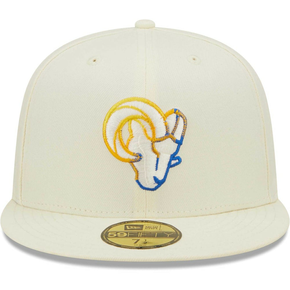 Los Angeles Rams New Era Chrome Color Dim 59FIFTY Fitted Hat Cream | NFL