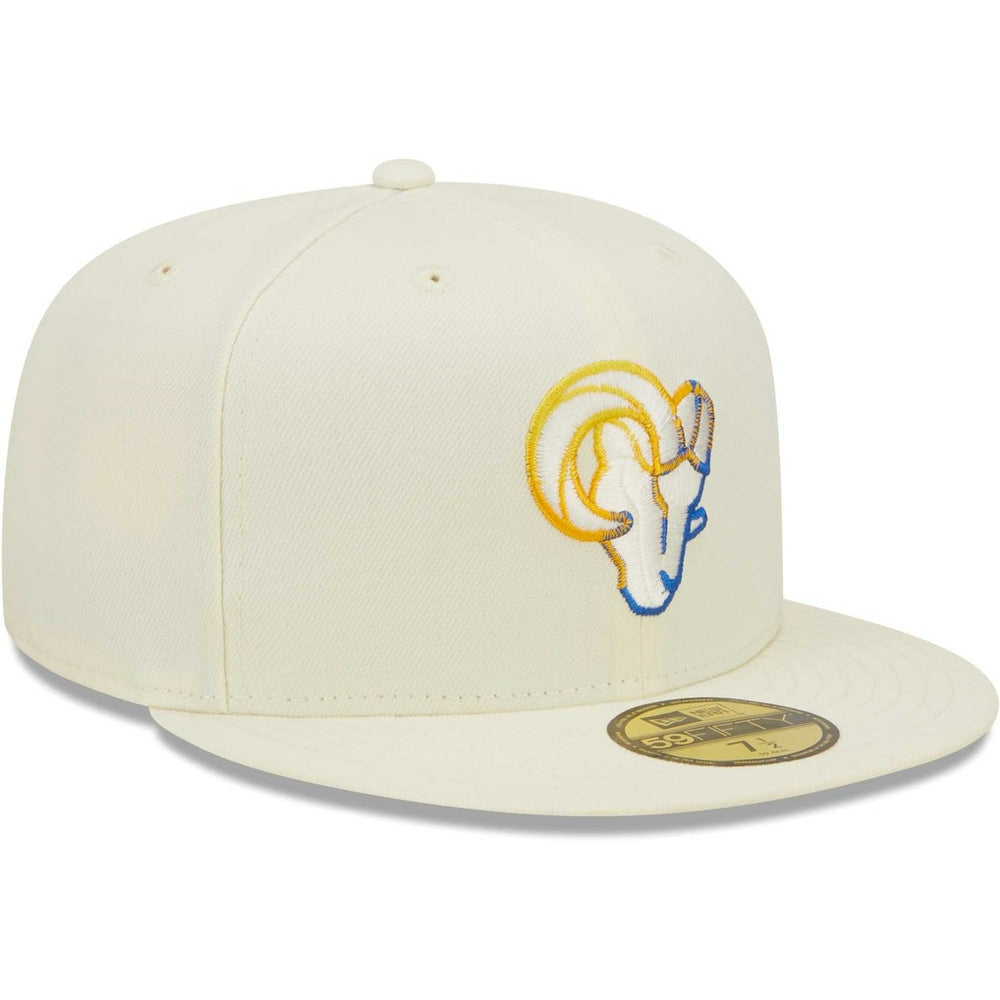 Los Angeles Rams New Era Chrome Color Dim 59FIFTY Fitted Hat Cream | NFL