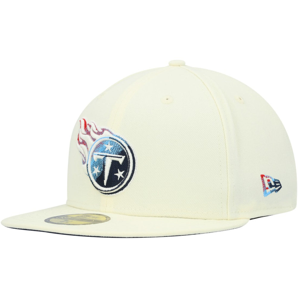 Tennessee Titans New Era Chrome Color Dim 59FIFTY Fitted Hat Cream | NFL