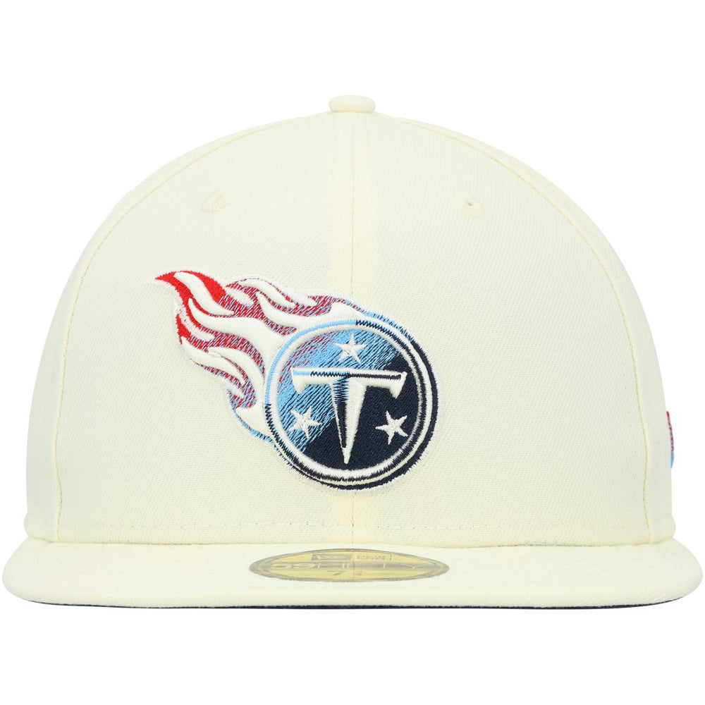 Tennessee Titans New Era Chrome Color Dim 59FIFTY Fitted Hat Cream | NFL