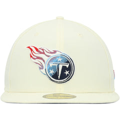 Tennessee Titans New Era Chrome Color Dim 59FIFTY Fitted Hat Cream | NFL