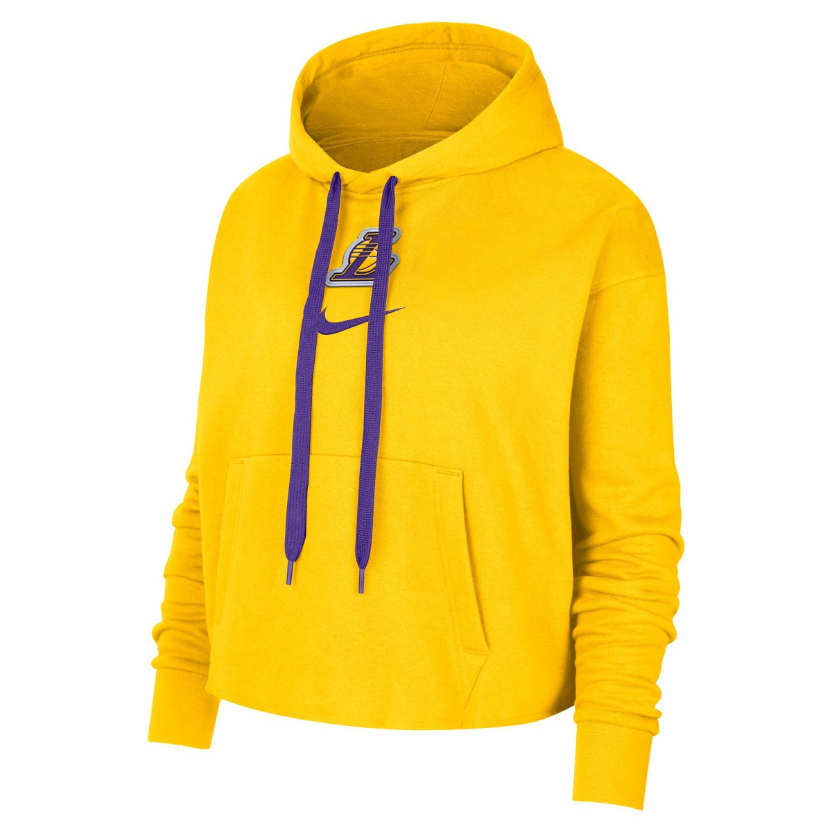 Los Angeles Lakers Women's Courtside Cropped Pullover Hoodie Gold - NBA