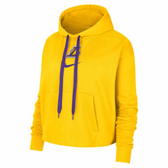 Los Angeles Lakers Women's Courtside Cropped Pullover Hoodie Gold - NBA