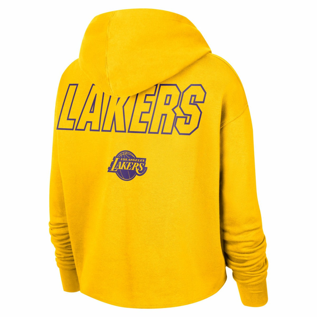 Los Angeles Lakers Women's Courtside Cropped Pullover Hoodie Gold - NBA