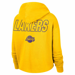 Los Angeles Lakers Women's Courtside Cropped Pullover Hoodie Gold - NBA