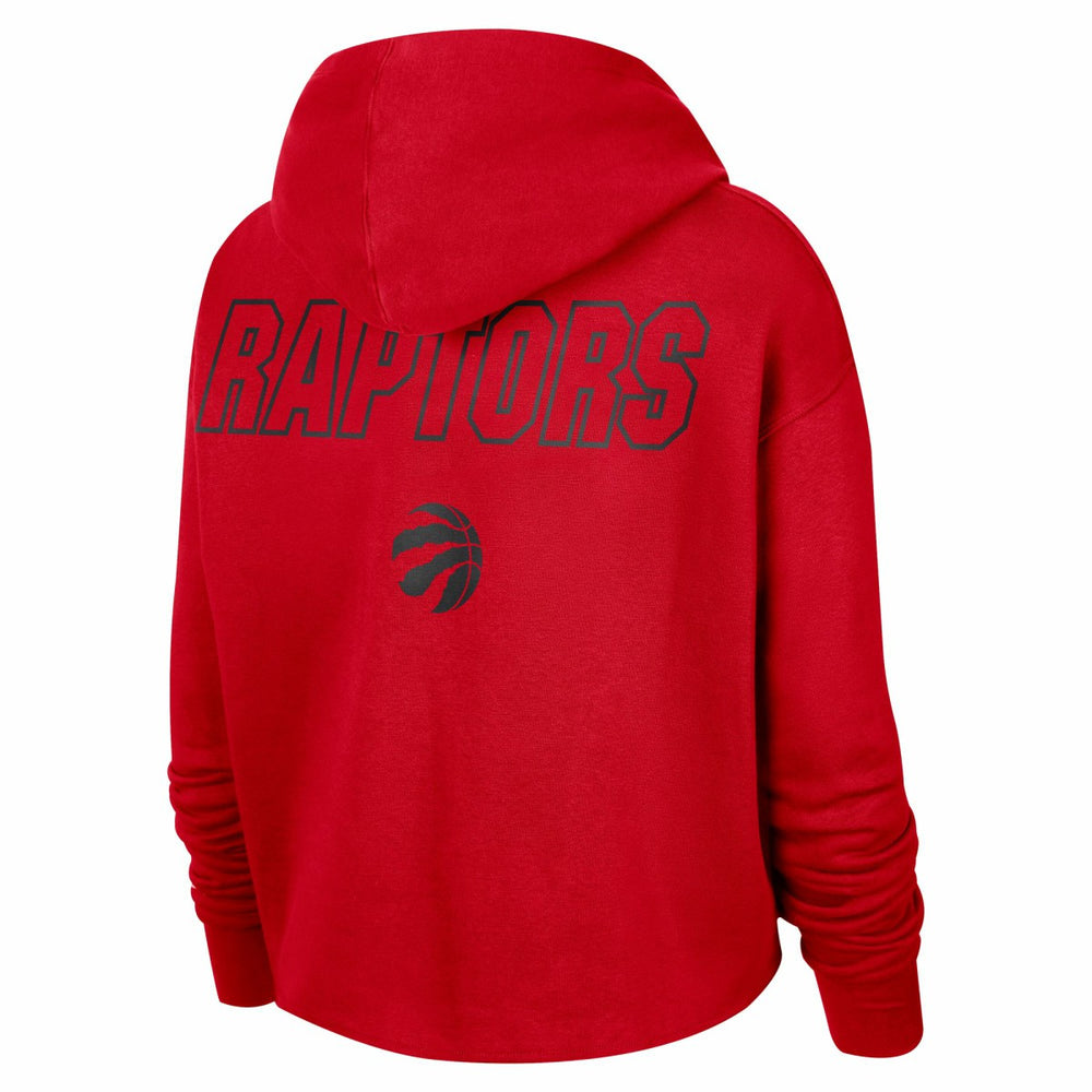 Toronto Raptors Women's Courtside Cropped Pullover Hoodie Red - NBA