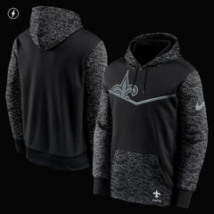 New Orleans Saints RFLCTV Chevron Pullover Hoodie Black | Nike for Sale