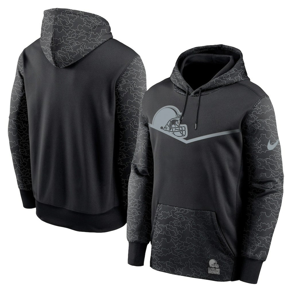 Cleveland Browns RFLCTV Chevron Pullover Hoodie Black | Nike for Sale