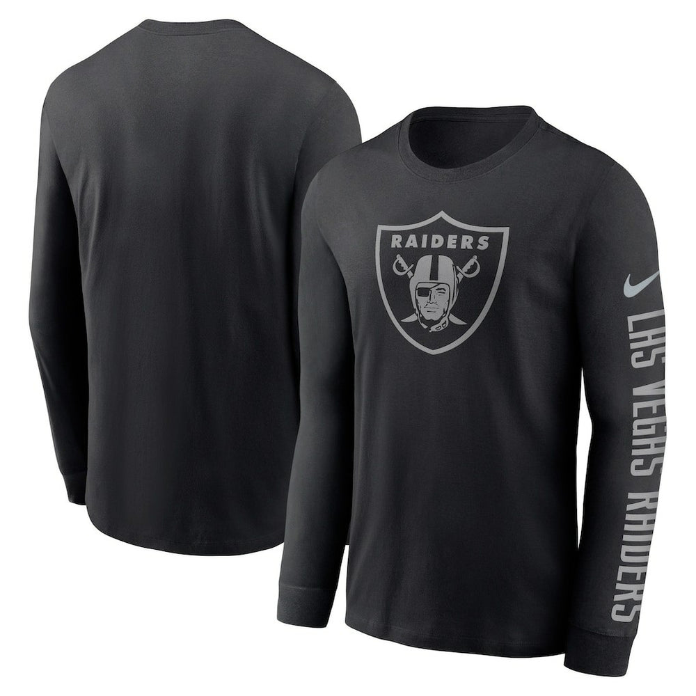 Las Vegas Raiders RFLCTV Name and Logo T-Shirt Black | Nike for Sale