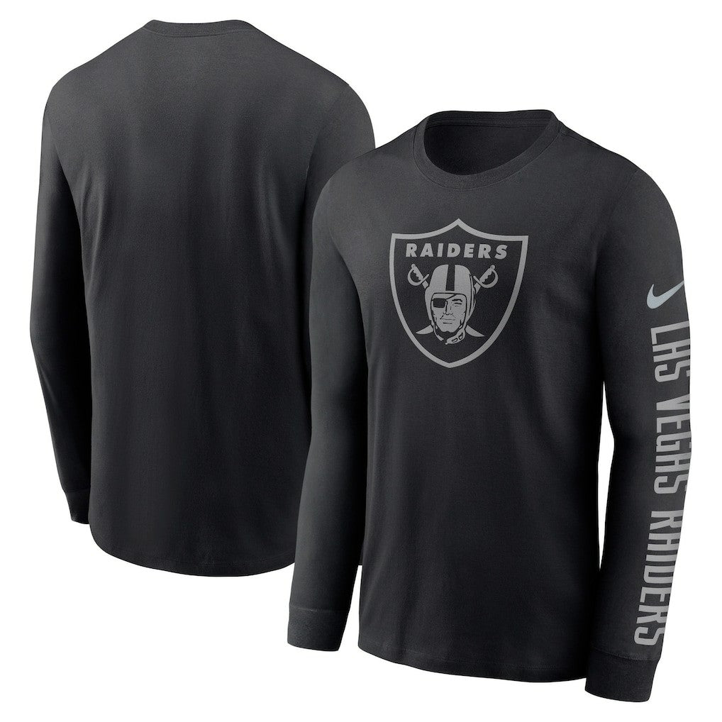 Las Vegas Raiders RFLCTV Name and Logo T-Shirt Black | Nike for Sale