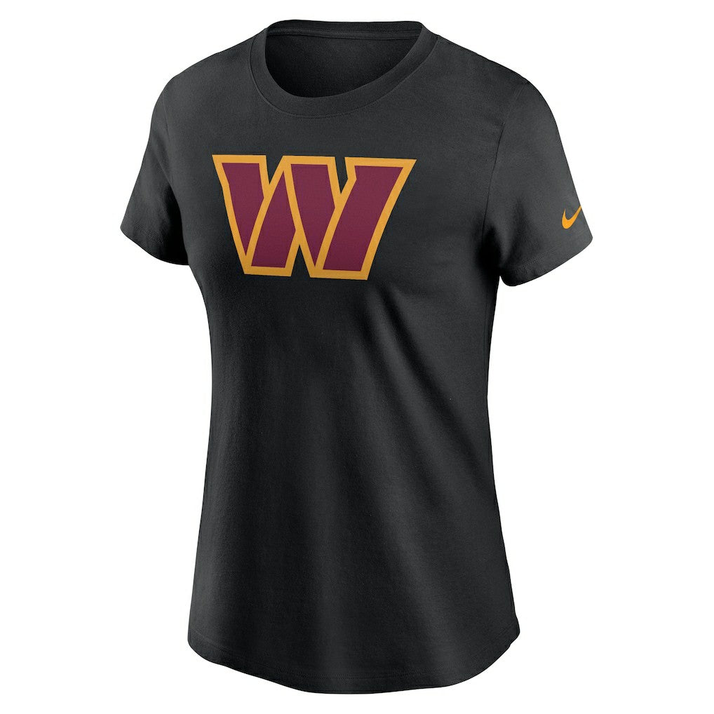 Washington Commanders Women's Logo Cotton Essential T-Shirt Black | Nike for Sale