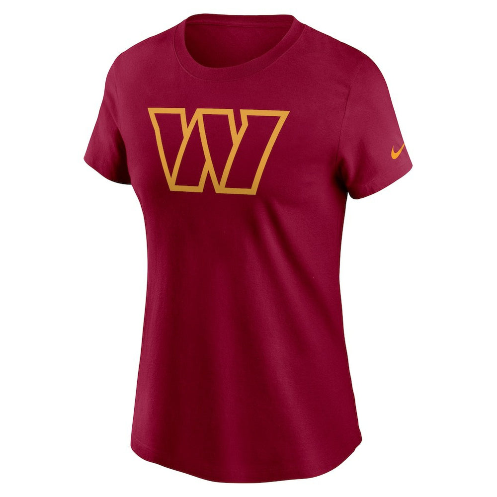 Washington Commanders Women's Logo Cotton Essential T-Shirt Burgundy | Nike for Sale
