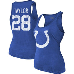 Jonathan Taylor Indianapolis Colts Majestic Threads Women's Player Name & Number Tri-Blend Tank Top Royal | NFL