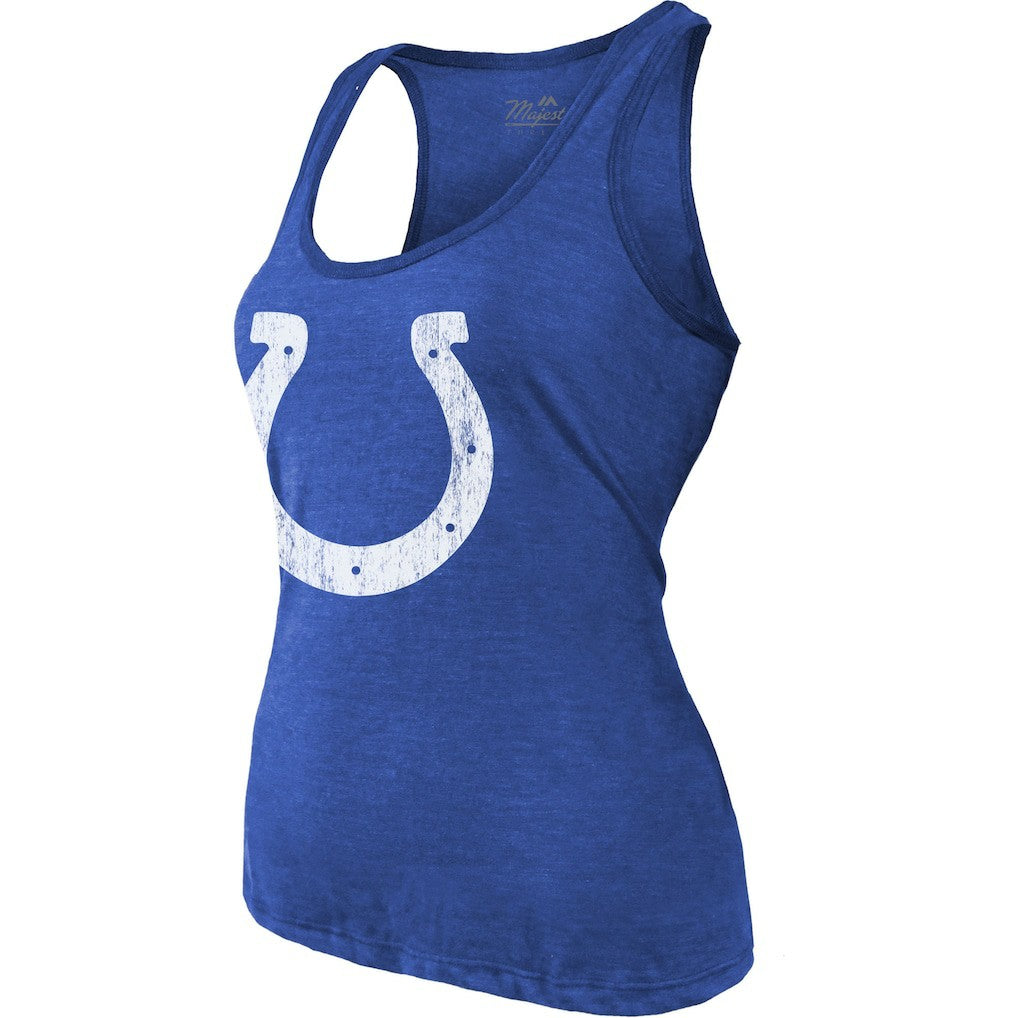Jonathan Taylor Indianapolis Colts Majestic Threads Women's Player Name & Number Tri-Blend Tank Top Royal | NFL