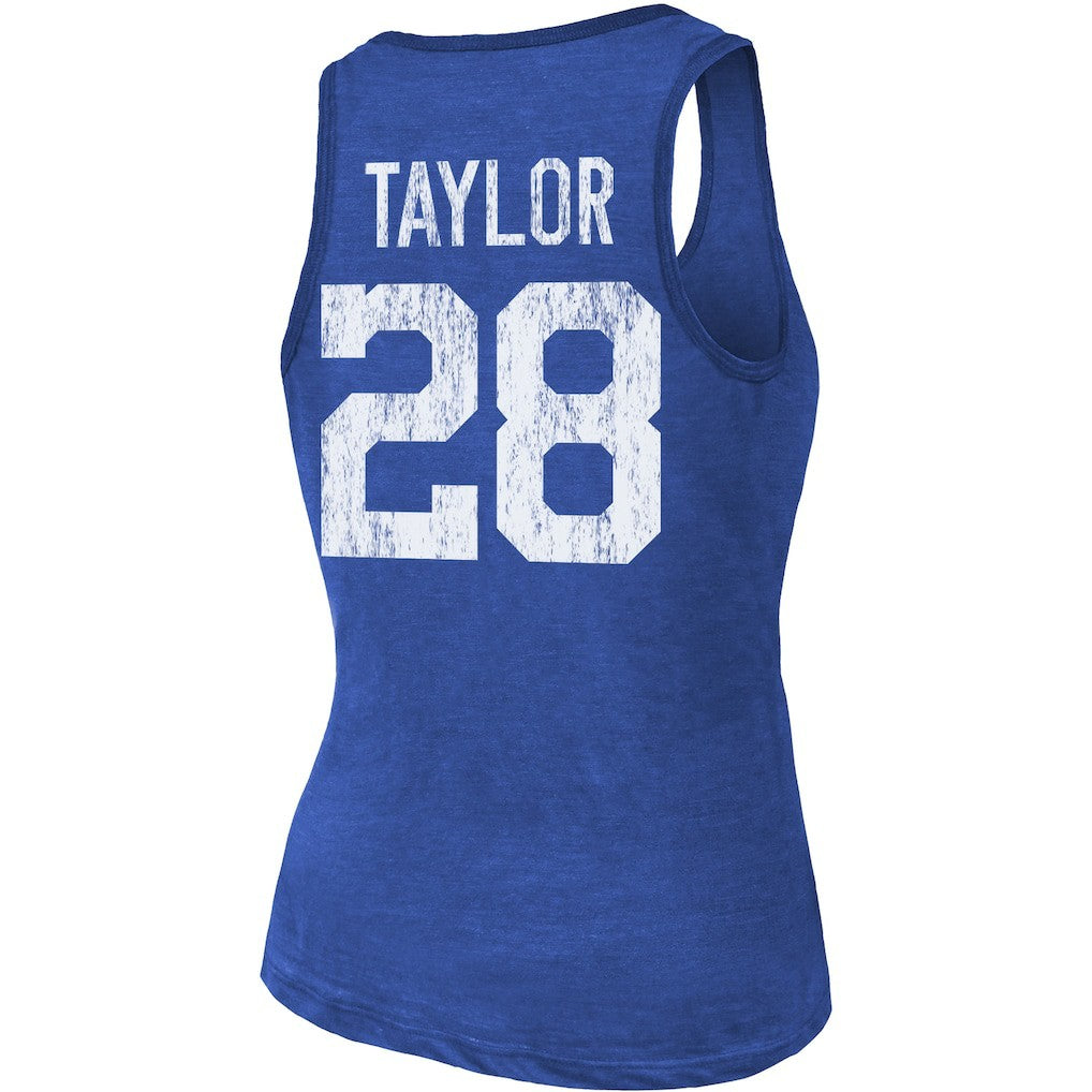 Jonathan Taylor Indianapolis Colts Majestic Threads Women's Player Name & Number Tri-Blend Tank Top Royal | NFL