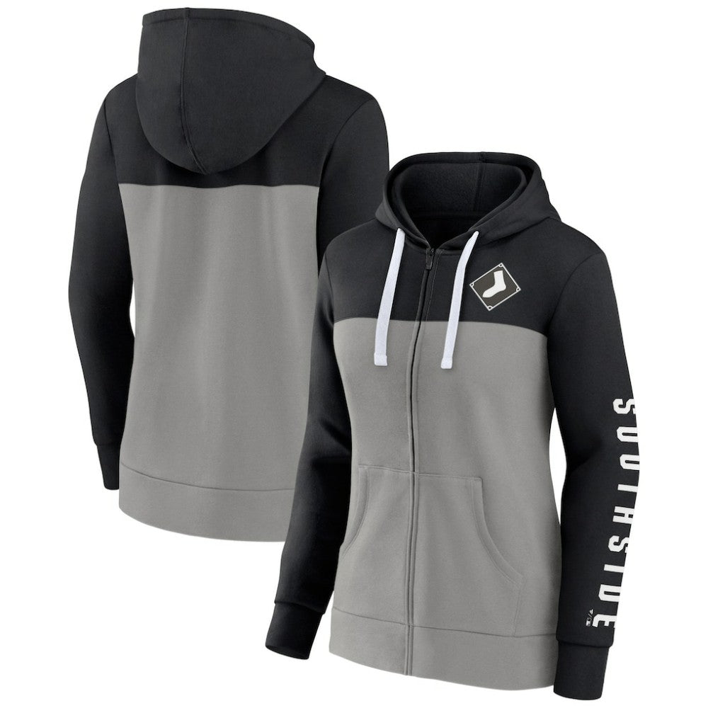 Chicago White Sox Fanatics Women's Take The Field Colorblocked Hoodie Full-Zip Jacket - MLB