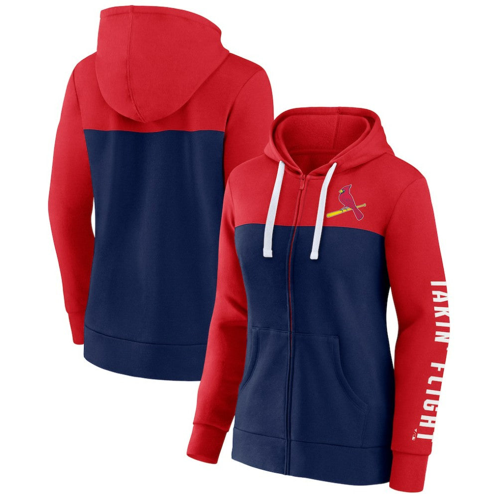 St. Louis Cardinals Fanatics Women's Take The Field Colorblocked Hoodie Full-Zip Jacket - MLB