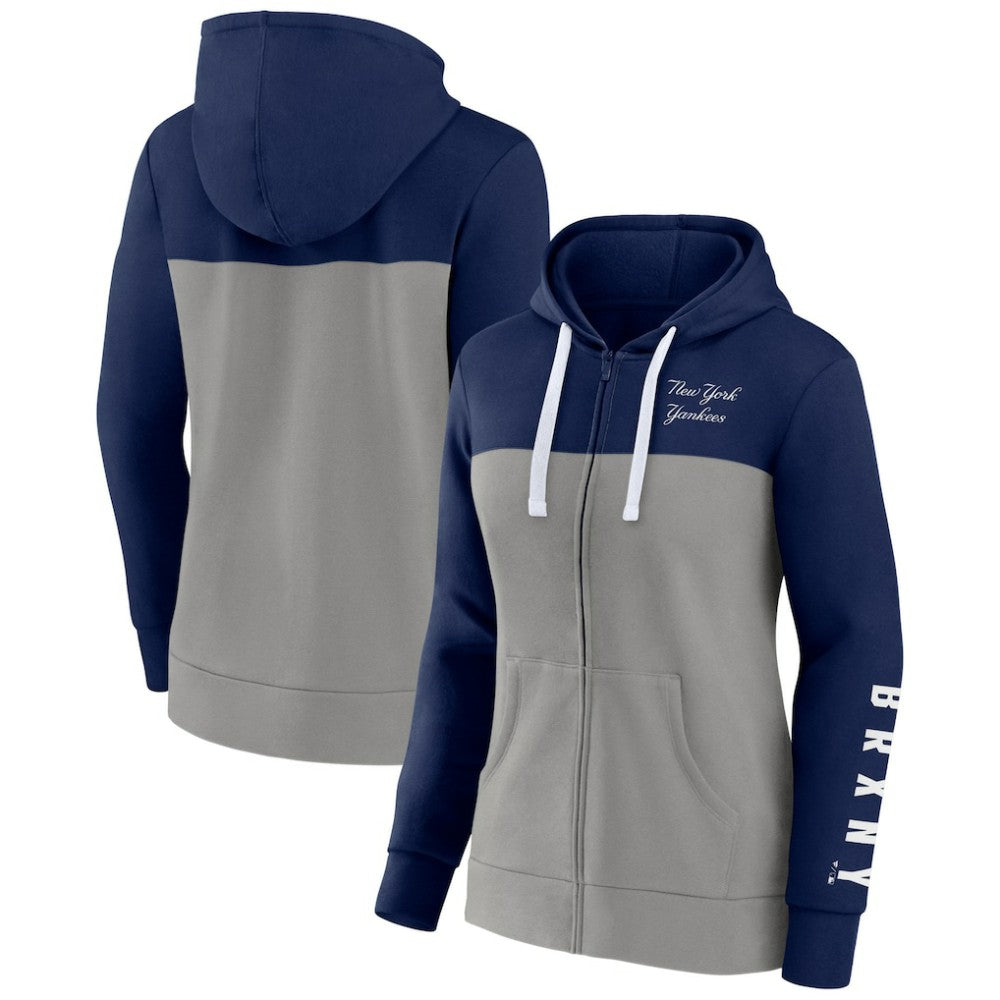 New York Yankees Fanatics Women's Take The Field Colorblocked Hoodie Full-Zip Jacket - MLB