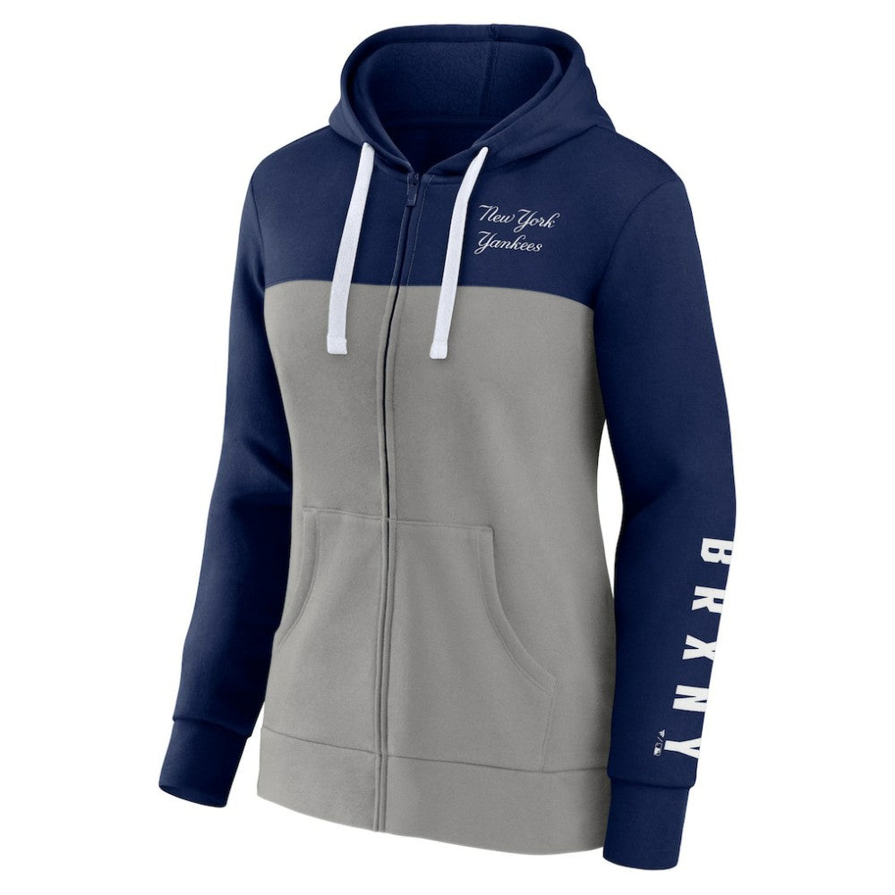 New York Yankees Fanatics Women's Take The Field Colorblocked Hoodie Full-Zip Jacket - MLB