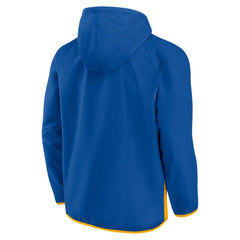 St. Louis Blues Fanatics Backhand Shooter Defender Anorak Raglan Hoodie Quarter-Zip Jacket - Blue/Gold - NHL