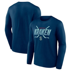 Seattle Kraken Fanatics Covert Long Sleeve T-Shirt - Deep Sea Blue - NHL