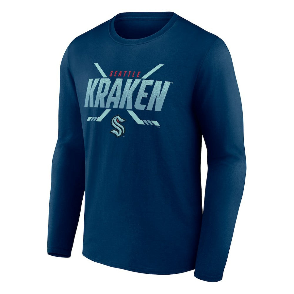 Seattle Kraken Fanatics Covert Long Sleeve T-Shirt - Deep Sea Blue - NHL