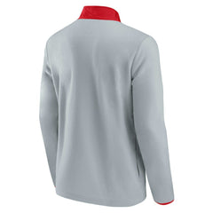 Washington Capitals Fanatics Hockey Polar Fleece Quarter-Snap Jacket - Gray/Red - NHL