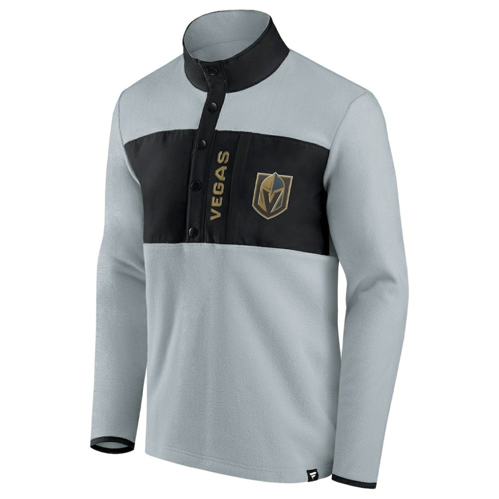 Vegas Golden Knights Fanatics Hockey Polar Fleece Quarter-Snap Jacket - Gray/Black - NHL