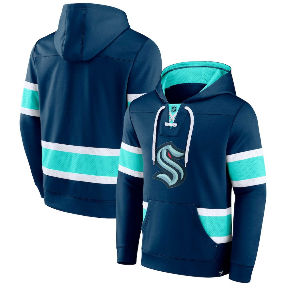 Seattle Kraken Fanatics Powerplay Warrior Pullover Hoodie - Deep Sea Blue - NHL
