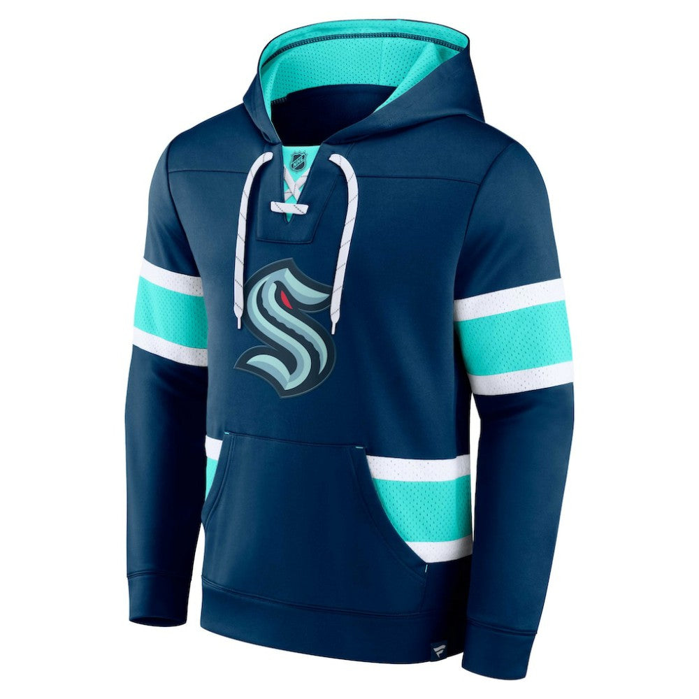 Seattle Kraken Fanatics Powerplay Warrior Pullover Hoodie - Deep Sea Blue - NHL