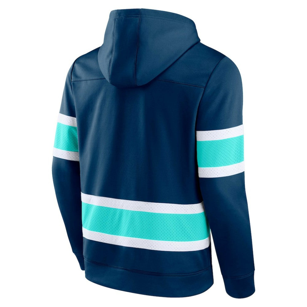 Seattle Kraken Fanatics Powerplay Warrior Pullover Hoodie - Deep Sea Blue - NHL